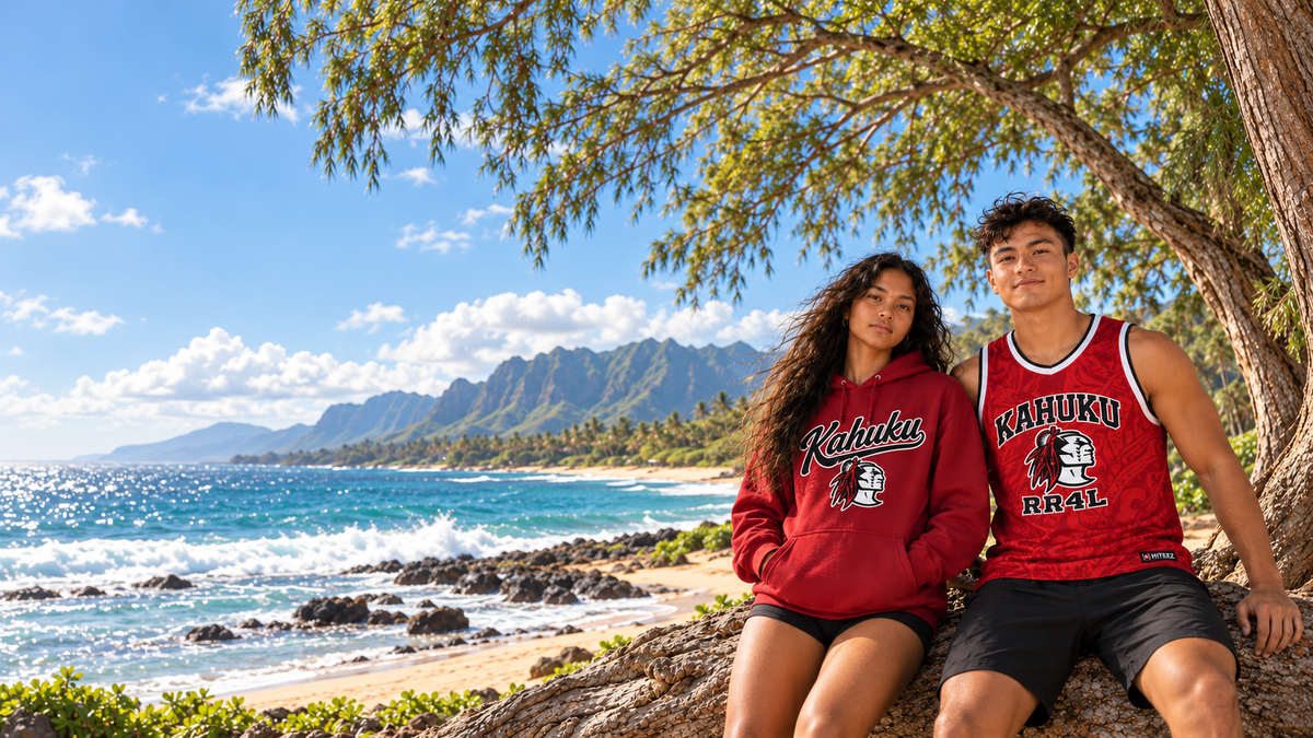Kahuku Red Raiders lifestyle campaign on the North Shore coast
