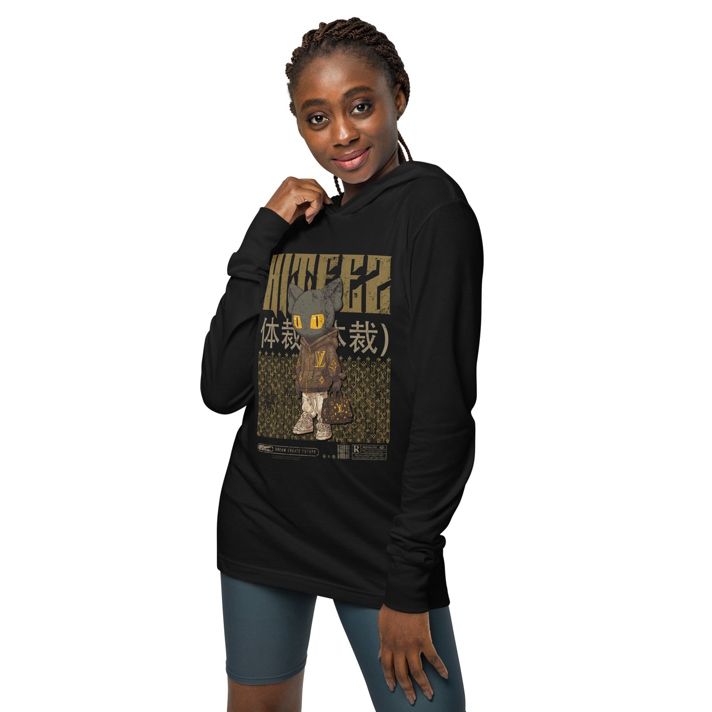 Bling Hooded long-sleeve tee